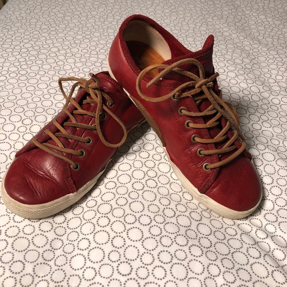 Men's Frye Red Leather Sneakers Size 8.5
